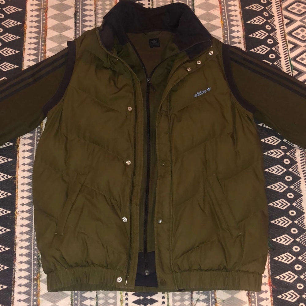 Adidas bomber jacket with Adidas vest.